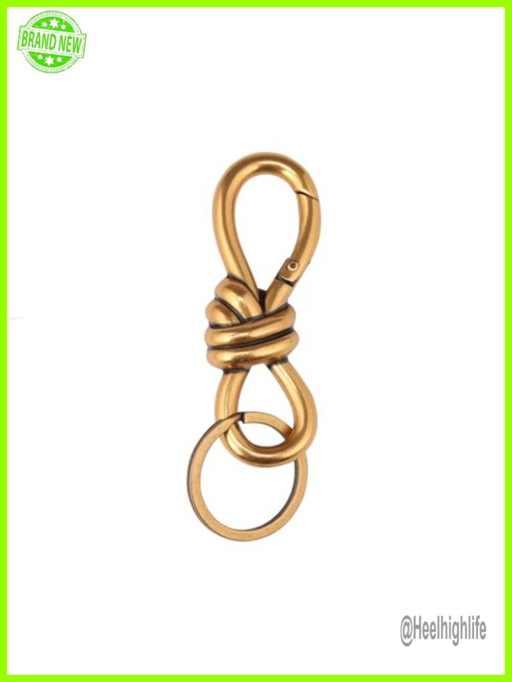 Metal Twist Knot Clasp Bag Charm D-Ring Keychain Swivel Snap Hook